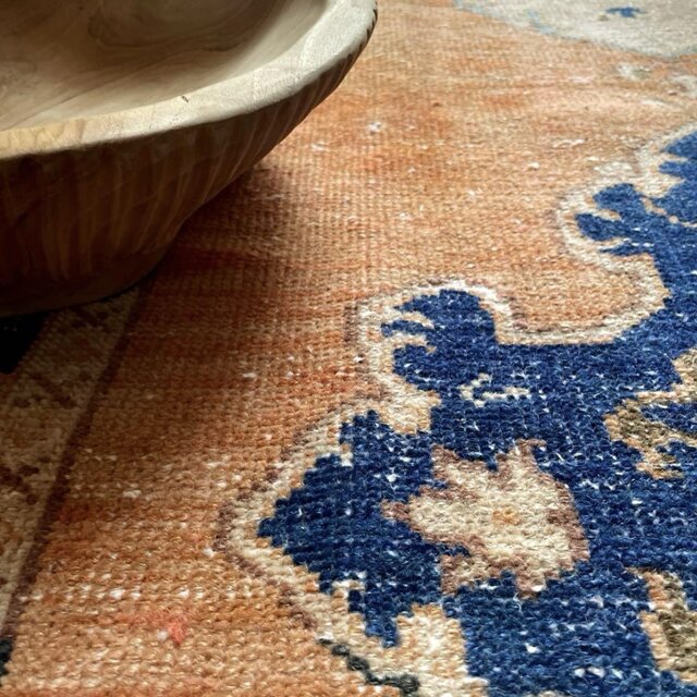 86×134 淡いブラウンオレンジグラデーション×ブルー トルコ