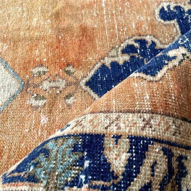 86×134 淡いブラウンオレンジグラデーション×ブルー トルコ