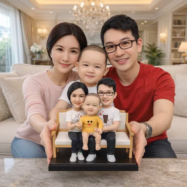 写真から作るオーダーメイドフィギュア｜家族・グループ対応 に