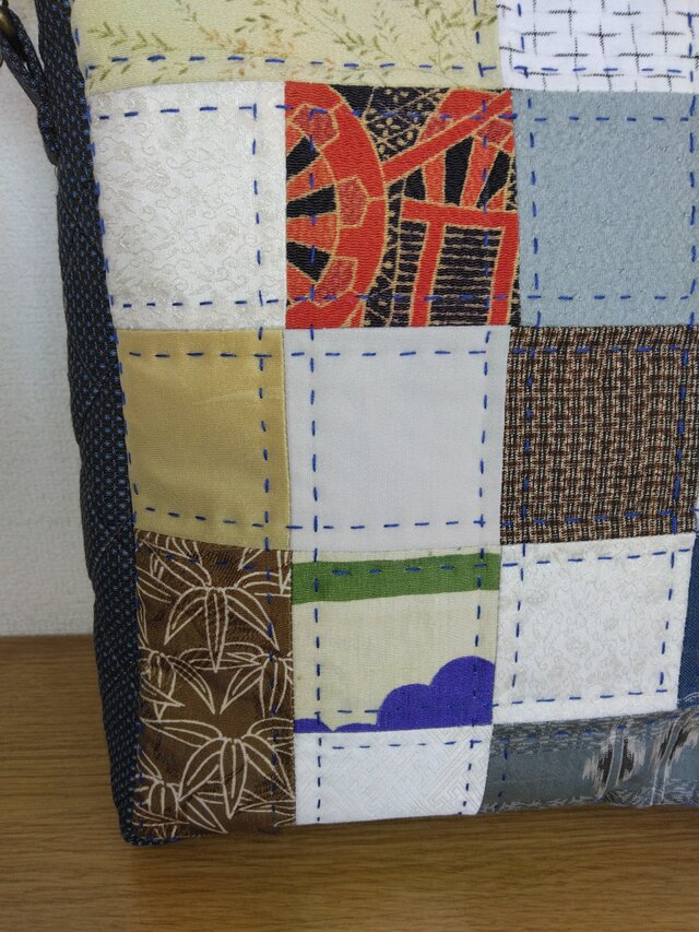 Tです。 松阪もめん刺し子ショルダーバッグ S 松阪もめん刺し子