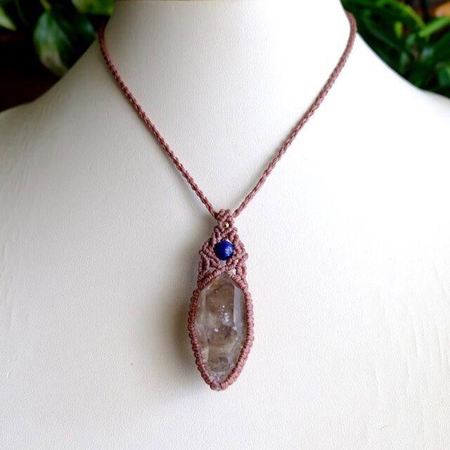 ガネーシュヒマール産 ヒマラヤ水晶 ポイント原石 1点ものマクラメ編み