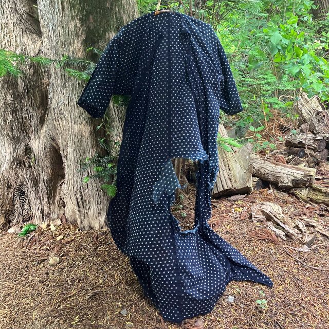 藍染 雪ん子絣 襤褸着物 リメイク・アート素材にも最適な古布 | iichi