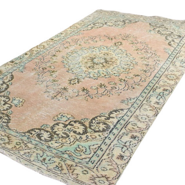 sato】大判/暗めベージュとくすみピンクのトルコラグ No.738 超大判