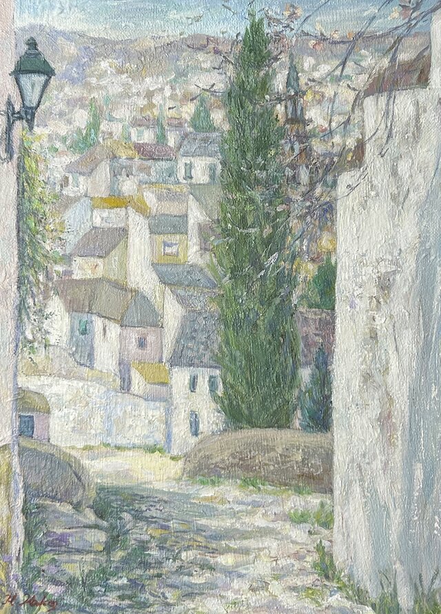 春の早朝(油絵F4号、スペイン、グラナダ 、原画） | iichi 日々の