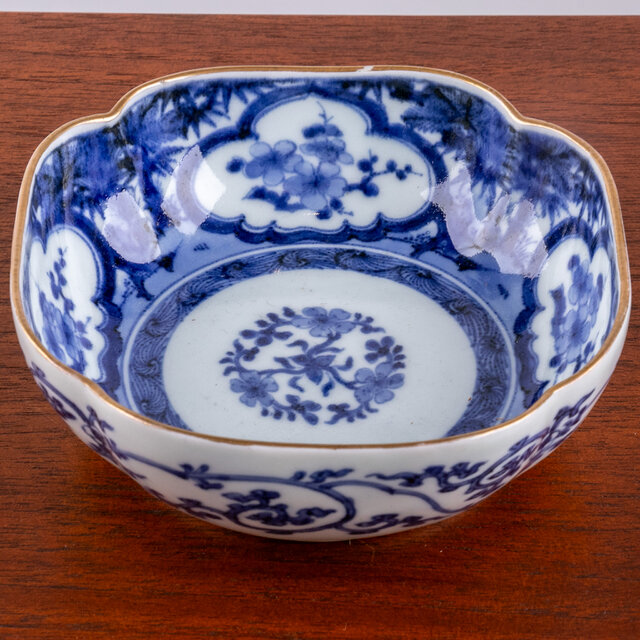 古伊万里 染付松竹梅文 四方平鉢 江戸中期 E240 | iichi 日々の暮らし