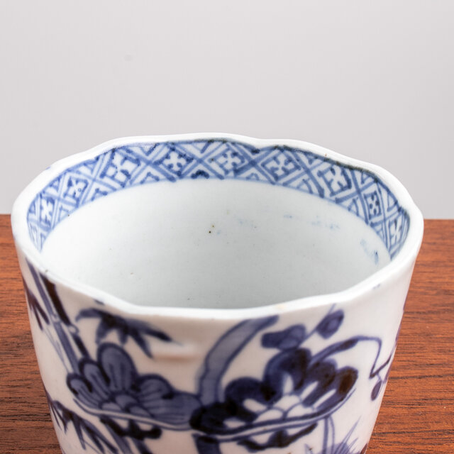 蕎麦猪口 見込に花 松竹梅 二客 蕎麦猪口 見込に花 松竹梅 二客 美術品