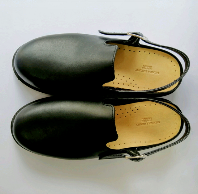 ◇本革サボサンダル◇無料サイズオーダー◇受注生産◇本革◇ブラック