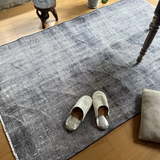 105×172 ダークグレイ オーバーダイ ワンカラー トルコヴィンテージ