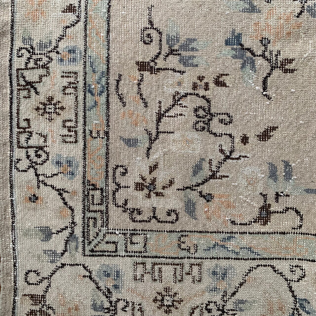 シノワズリ218×117 トルコヴィンテージラグ ベージュ オレンジ