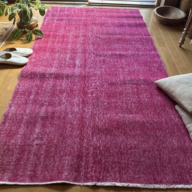 レア106×205ビビッドピンクオーバーダイ ワンカラー トルコ