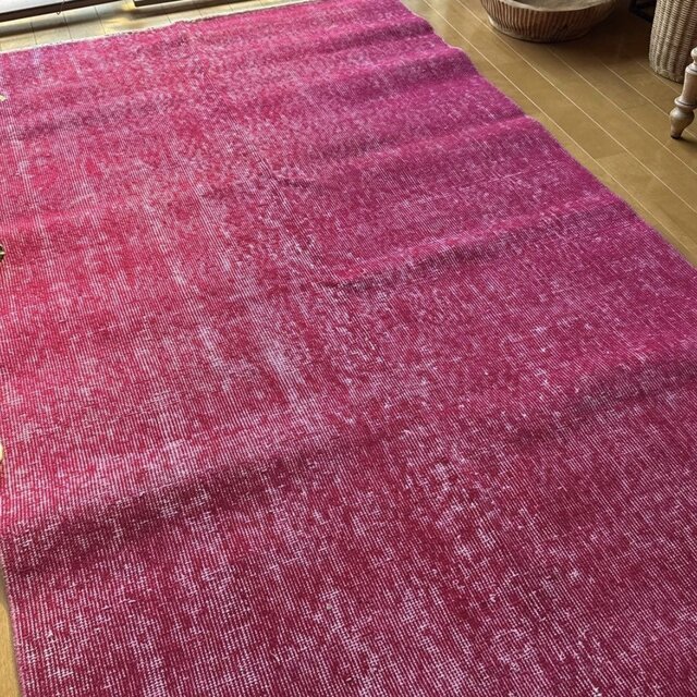 レア106×205ビビッドピンクオーバーダイ ワンカラー トルコ