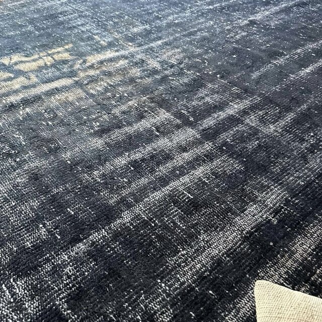 超大判161×261 レア藍色ブルー オーバーダイ トルコヴィンテージラグ