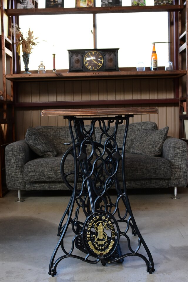 SINGER網脚/四方枠額縁天板/アンティークミシンテーブル | iichi 日々