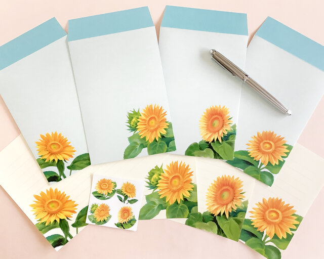 ひまわりのレターセット | iichi 日々の暮らしを心地よくする