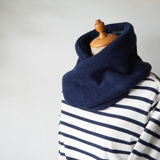 スヌード風ネックウォーマー(ネイビー) | iichi 日々の暮らしを