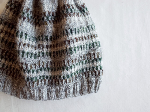 北欧風編み込み模様のニット帽 / Kisko［キスコ］/ グレー | iichi