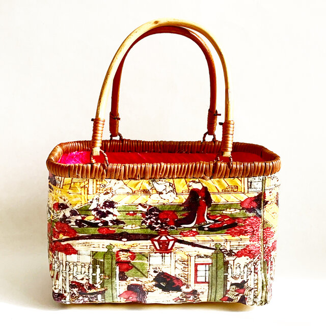 一閑張りバッグ “温泉猫” 浮世絵仕上げ | iichi 日々の暮らしを