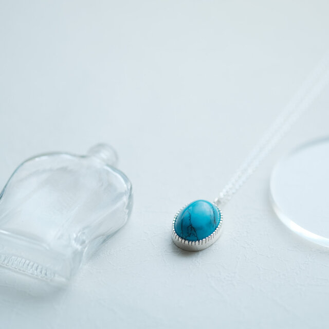 ターコイズ トルコ石 大ぶり ネックレス シルバー925 | iichi 日々の