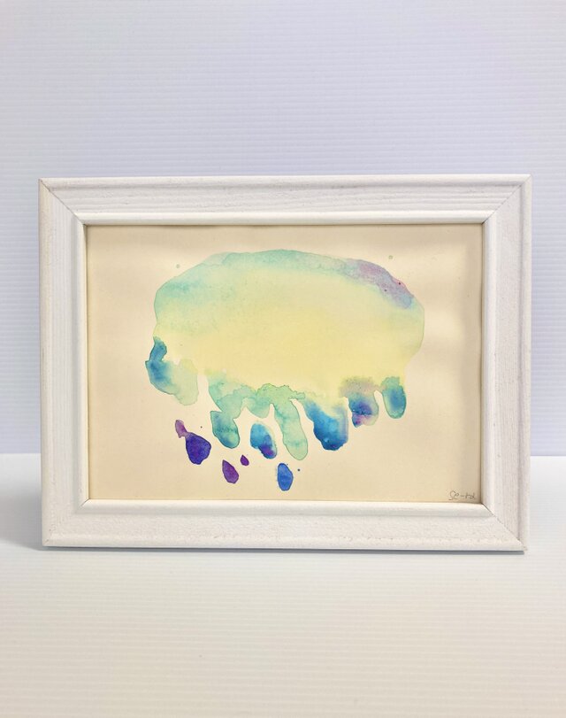 あふれたの 現代アート 緑 青 黄 抽象画 | iichi 日々の暮らしを