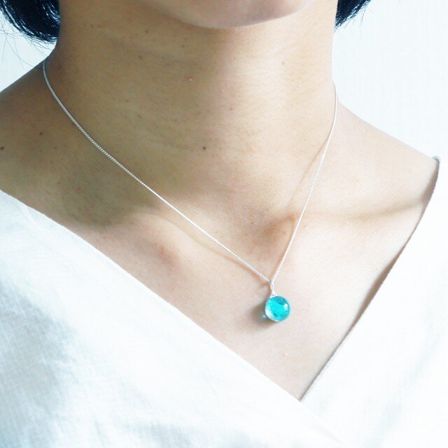 しずくガラスネックレスシルバーdrglaq1 | iichi 日々の暮らしを