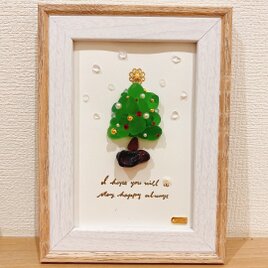 シーグラスアート クリスマスツリー(淡いブルー) インテリア | iichi