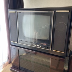 National TH 20-B45VR 昭和レトロブラウン管TV台付 木目ウッド調 (KS