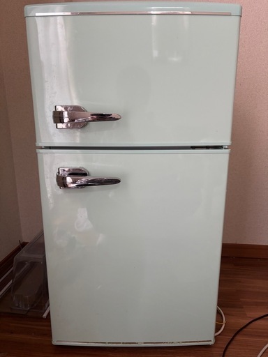 レトロ冷蔵庫 85L 2018年製 ミントグリーン 2ドア (ログ) 岡崎の