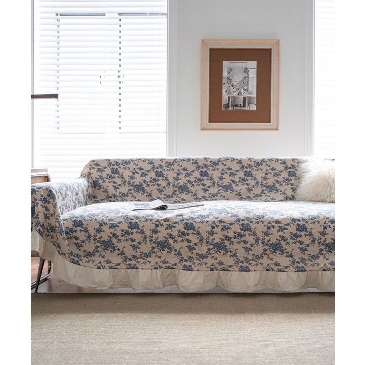 レトロアンティークフリンジ花柄ソファーカバー ソファーカバー マルチ