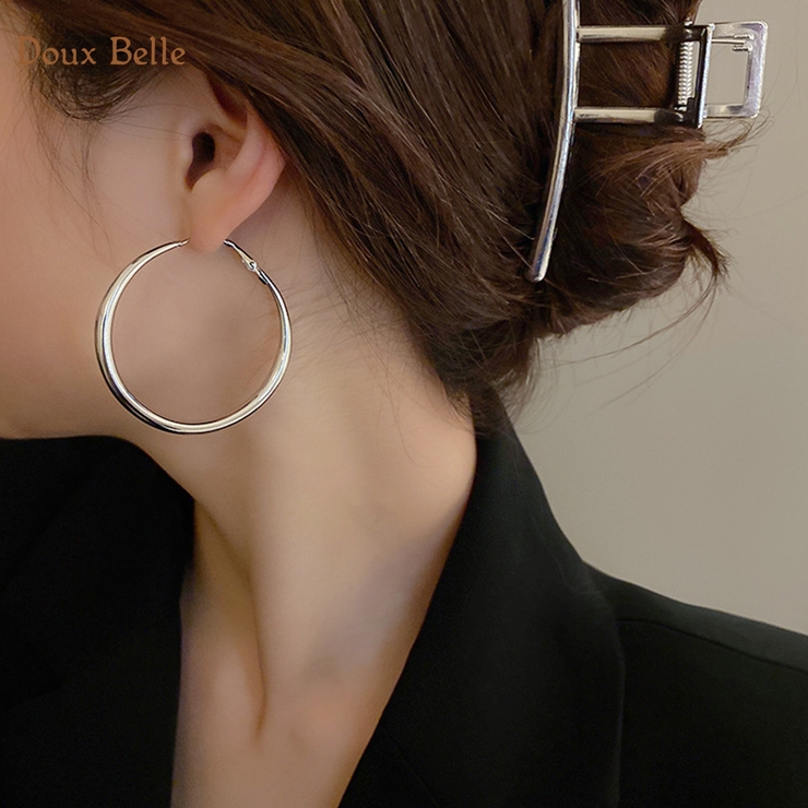 シルバーフープピアス[品番：DBLW0001052]｜Doux Belle （ドゥーベル