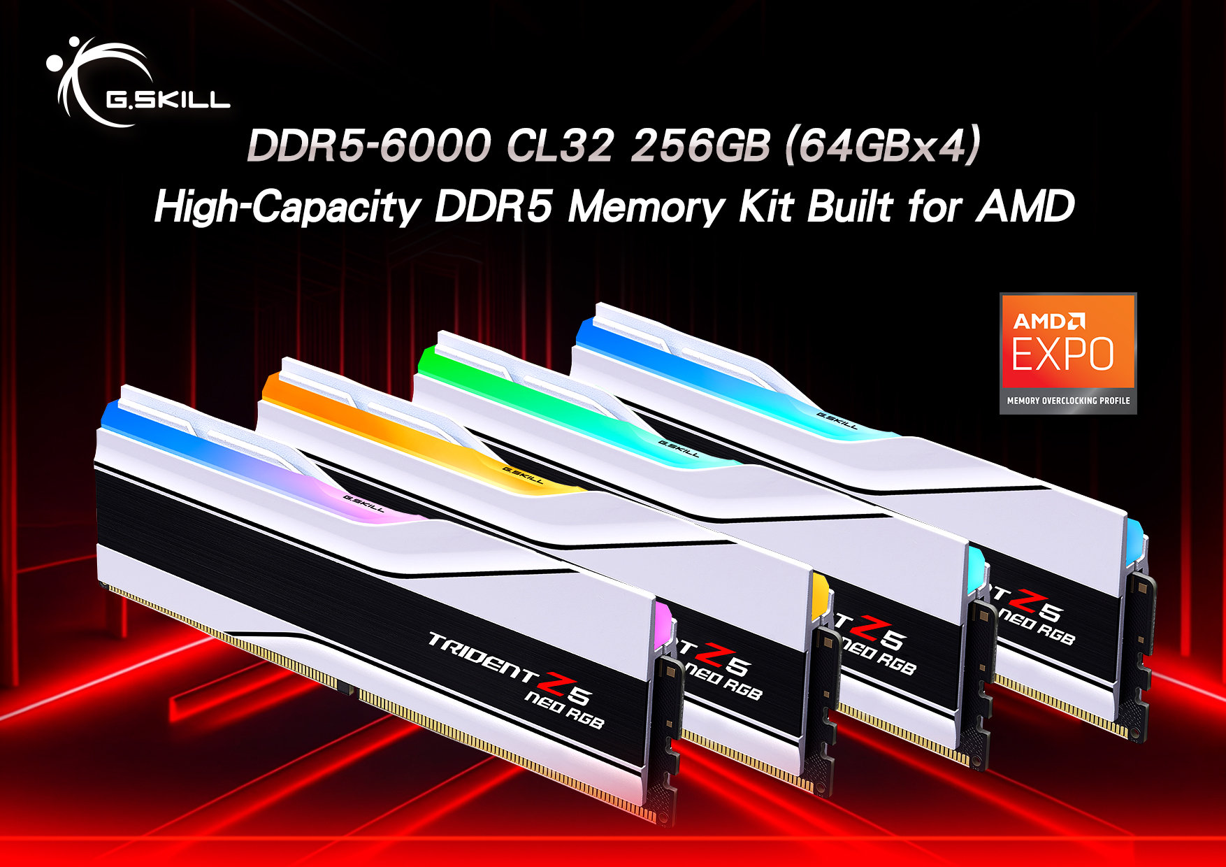 G.Skill debuts world's first 256GB (64GBx4) DDR5-6000 CL32 UDIMM