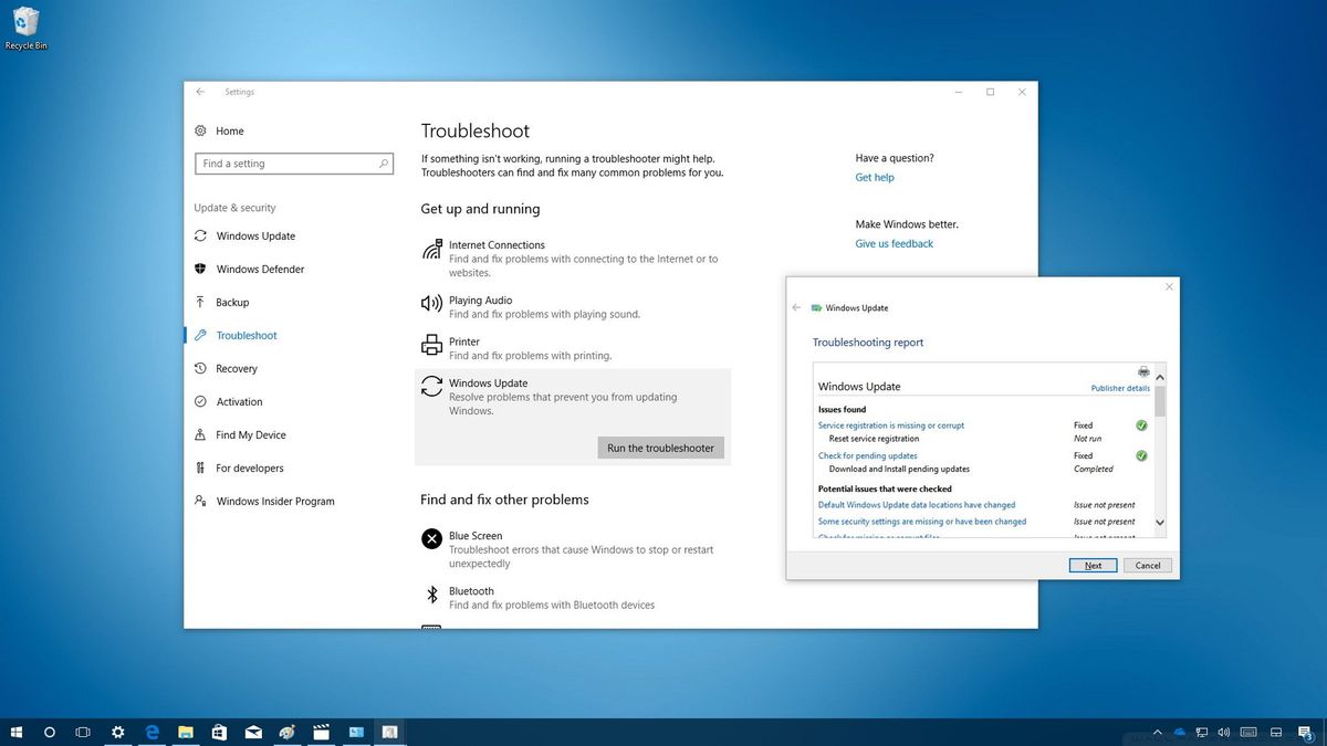 How to use the Troubleshoot tools to fix problems on the Windows