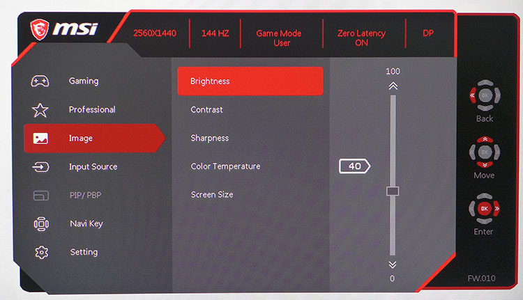MSI Optix MPG27CQ OSD Setup & Calibration