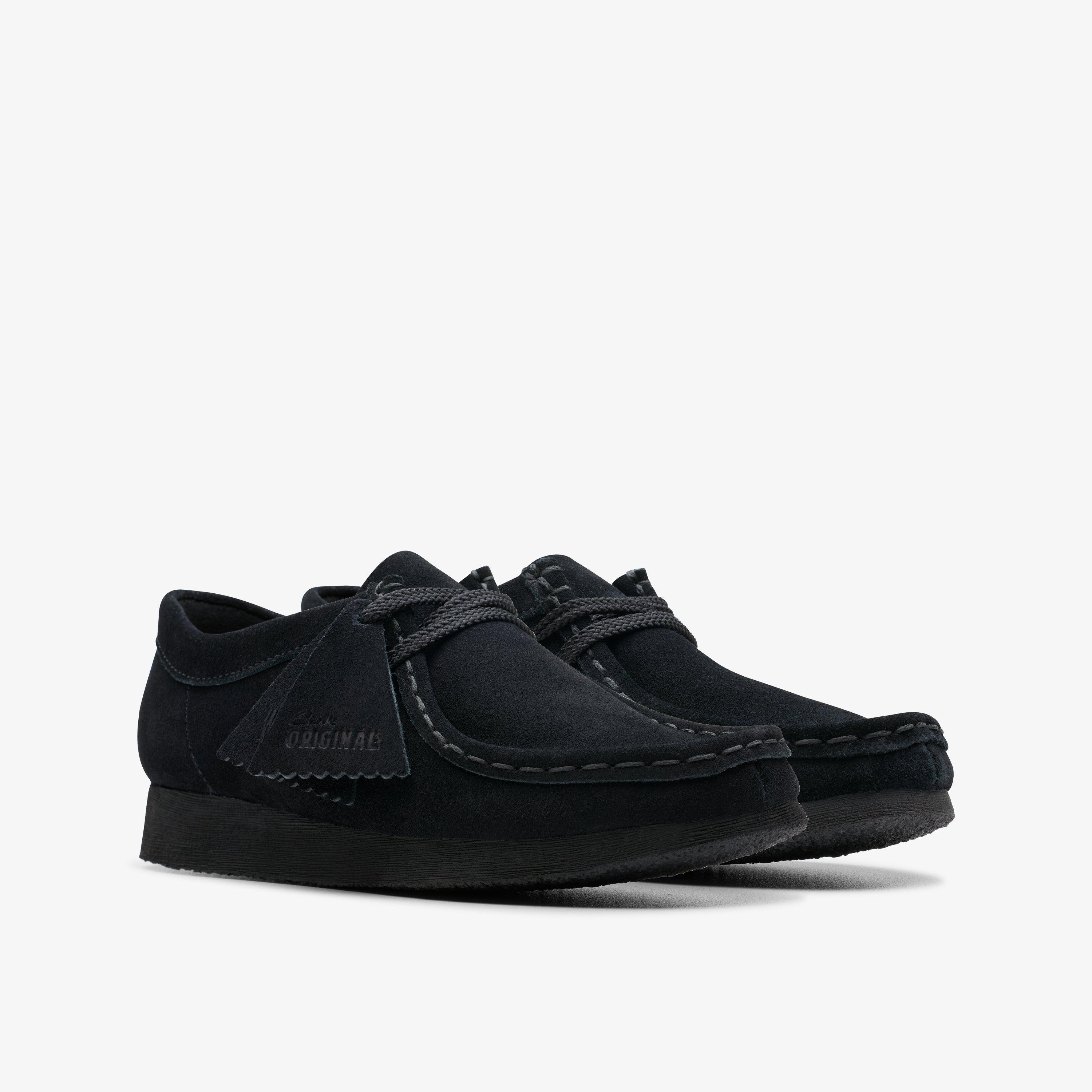Kids Wallabee Older Black Suede Shoes | Clarks