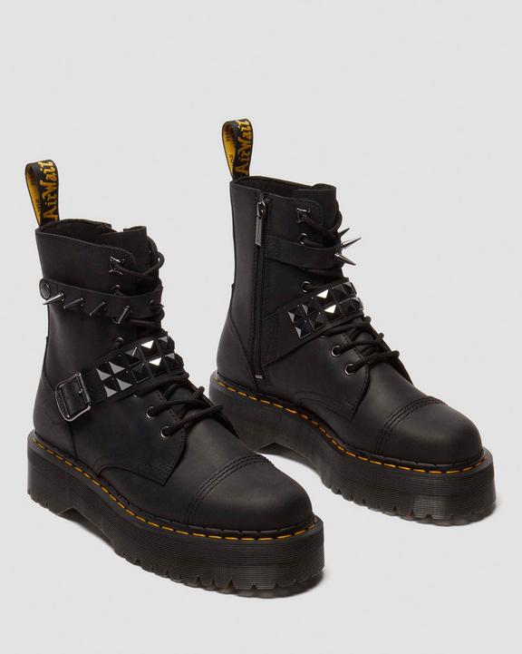 Jadon Spike leather platform boots in Black | Dr. Martens