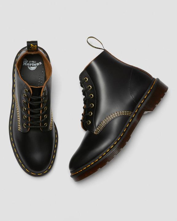 101 Vintage Smooth Leather Ankle Boots in Black | Dr. Martens