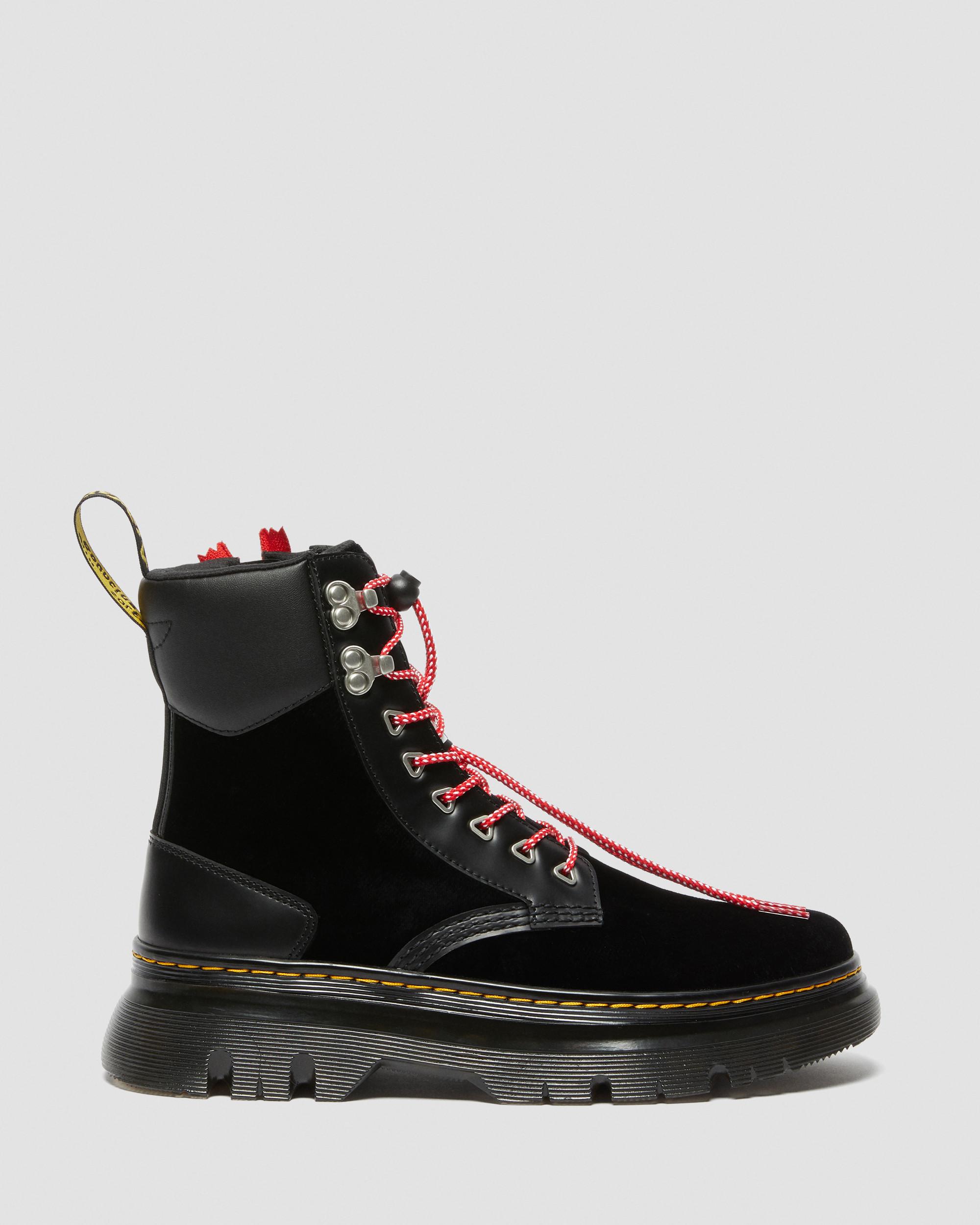 Tarik Atmos Zip Velvet & Leather Utility Boots​ in Black | Dr. Martens