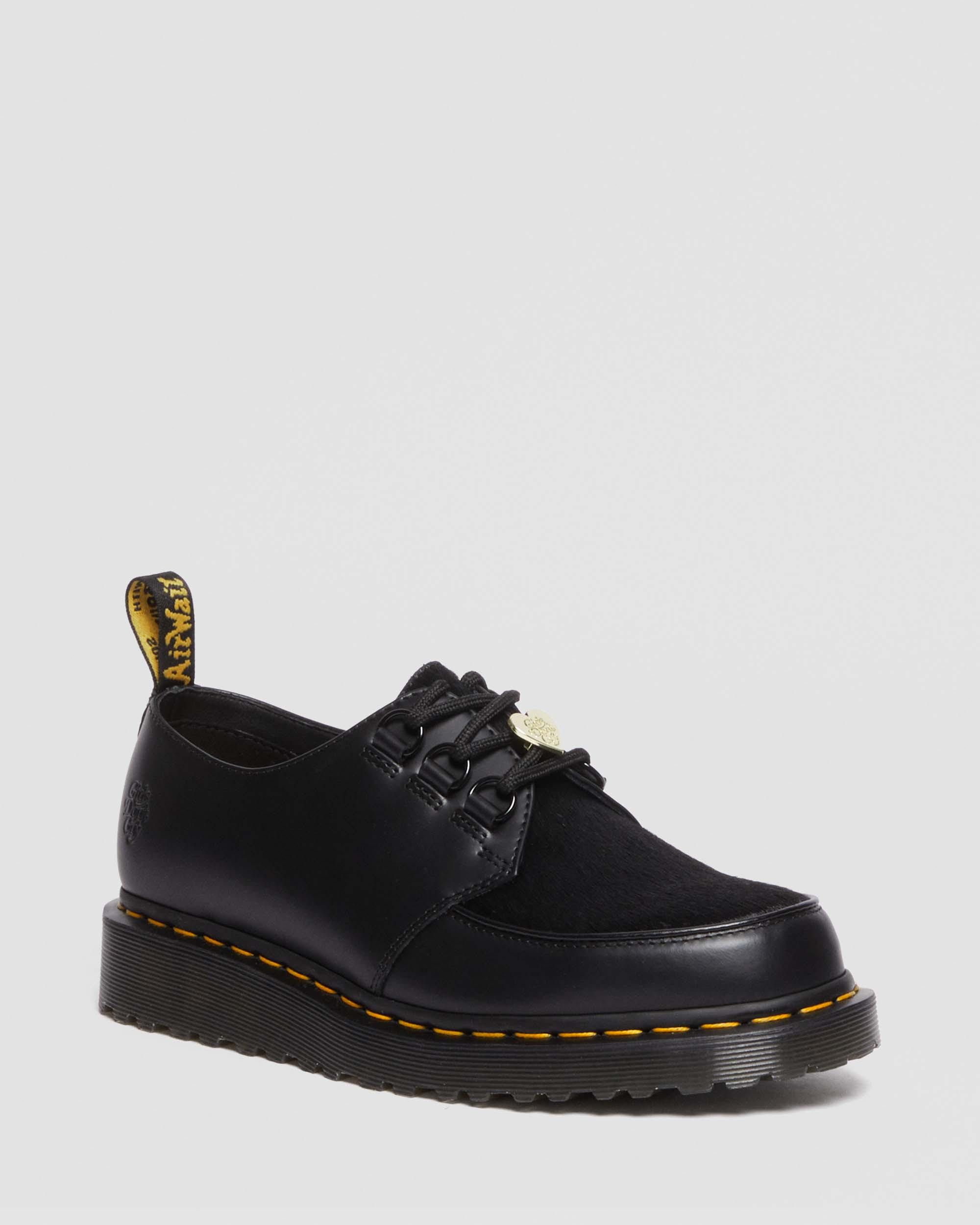 Ramsey Girls Don't Cry Hair-on Leather Creeper Shoes in Black | Dr