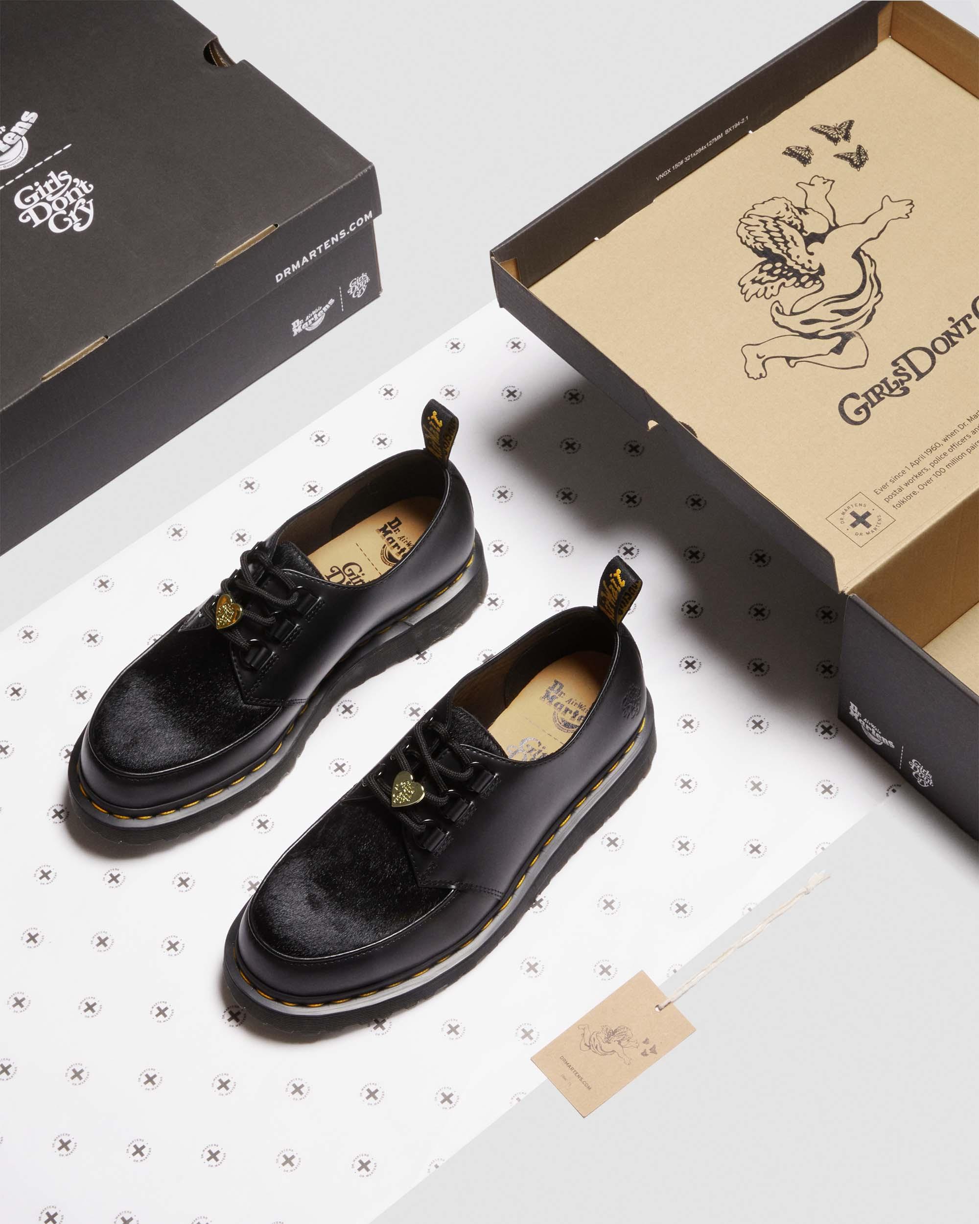 Ramsey Girls Don't Cry Hair-on Leather Creeper Shoes in Black | Dr