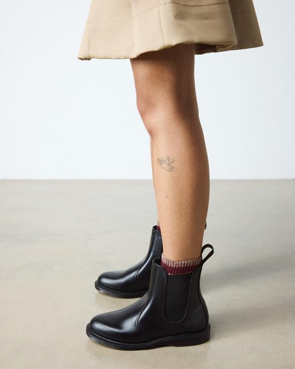 Flora Smooth Chelsea Boots in Black | Dr. Martens