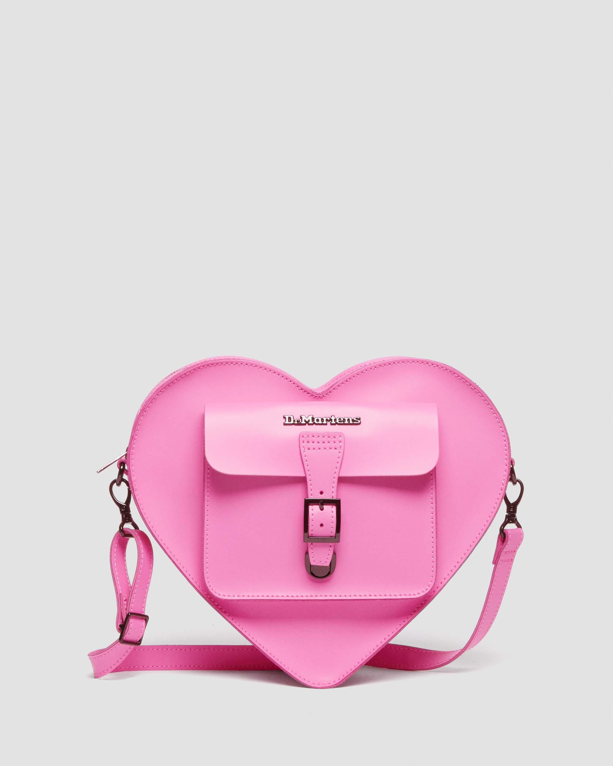 Kiev Leather Hardware Heart Shaped Bag in Thrift Pink | Dr. Martens