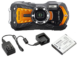 RICOH リコー RICOH WG-70（オレンジ）＋バッテリー＋充電器キット