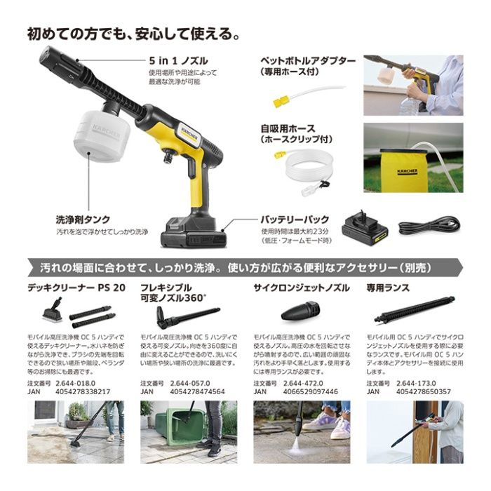 KARCHER ハンディジェット モバイル高圧洗浄機OC5ハンディの通販｜洗浄