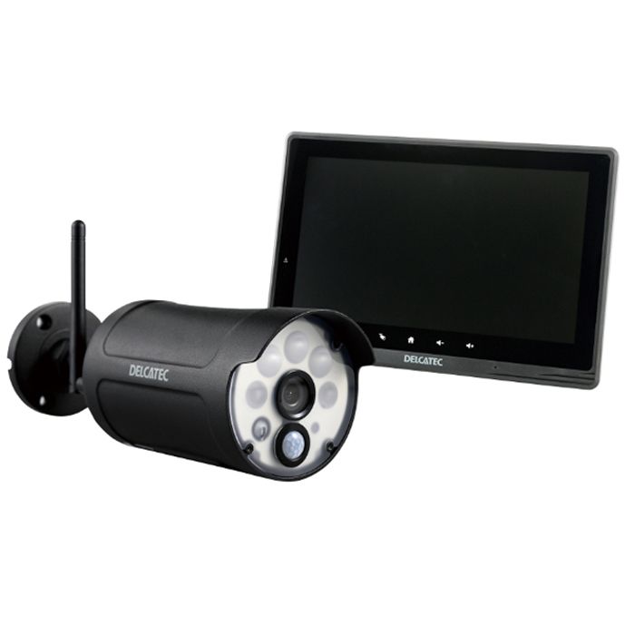 デルカテック センサーライト付ワイヤレスフルHDカメラ&10inchモニター