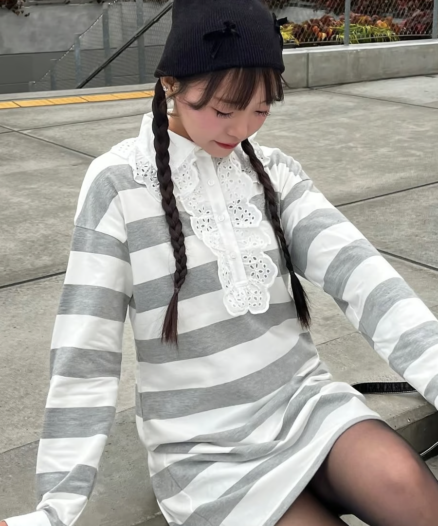 frill collar mini one-piece | ファッション通販サイト NUGU