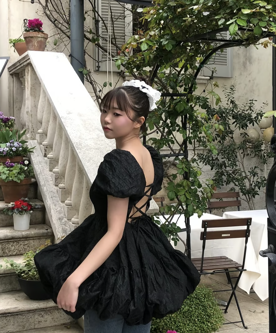 Flower petal jacquard balloon one-piece | ファッション通販サイト NUGU