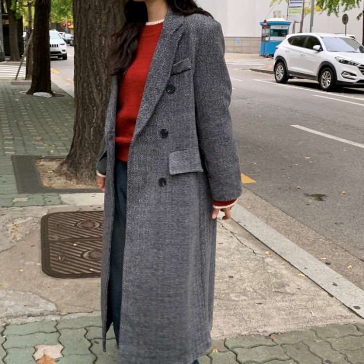 ウールヘリンボーンオーバーサイズコート | ファッション通販サイト NUGU