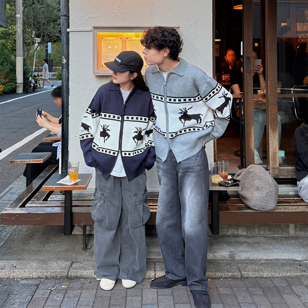 ユニセックスシカジップアップカーディガン | ファッション通販サイト NUGU