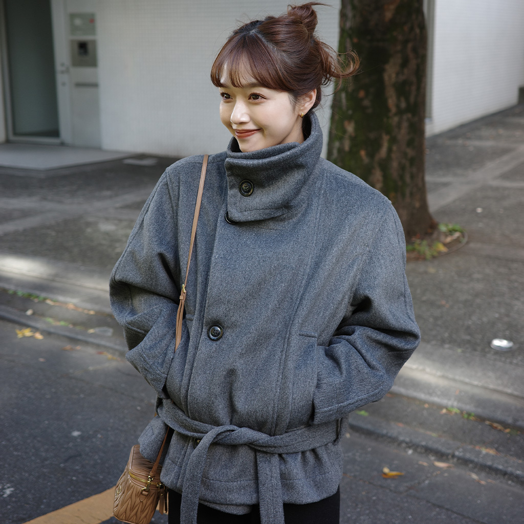 11/19オープン] ハイネックハーフコート | ファッション通販サイト NUGU