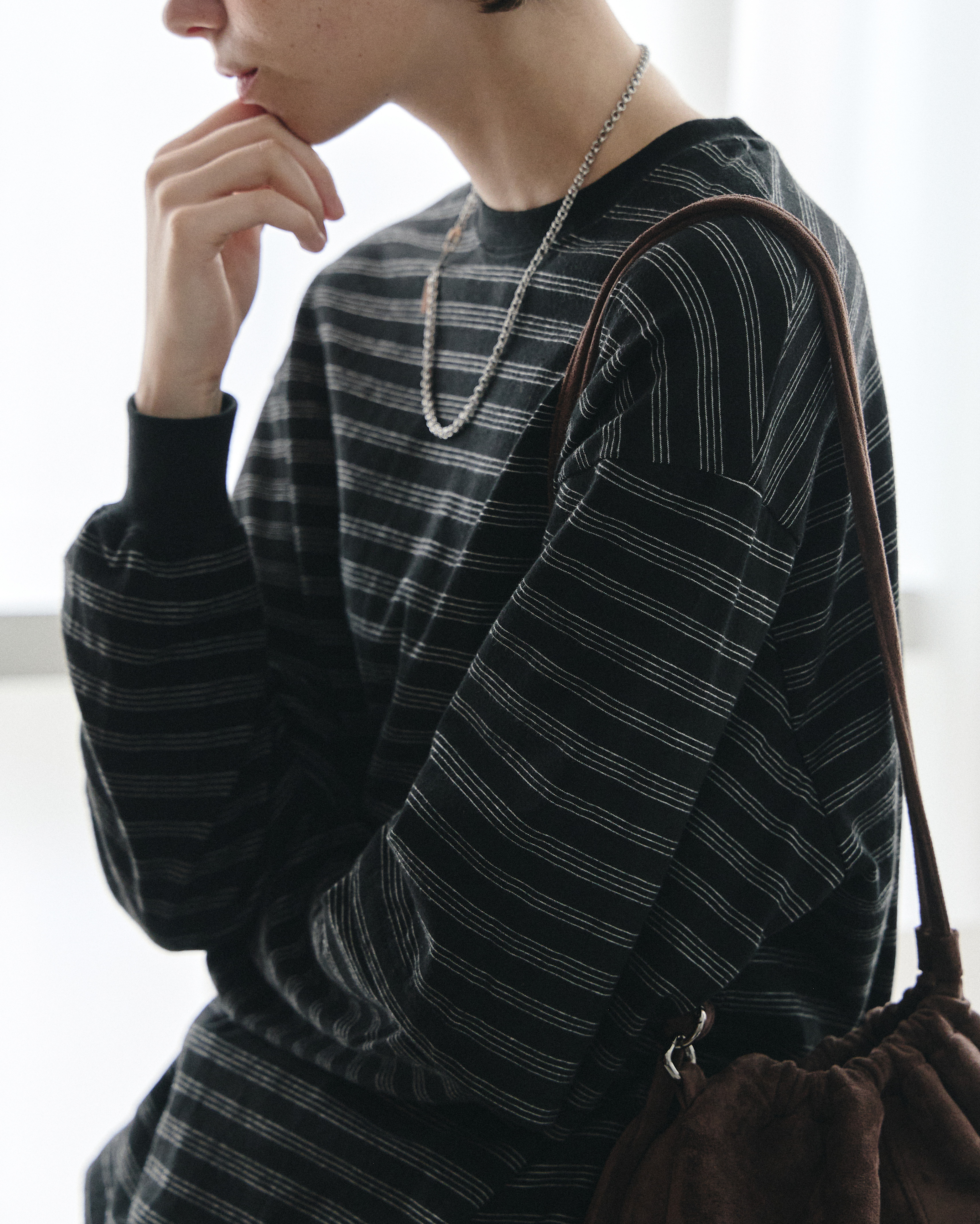 ORIGINAL) ボーダーレイヤードロンT (black) | ファッション通販サイト