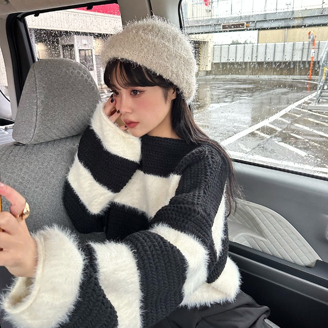 モヘアボーダーニット | ファッション通販サイト NUGU